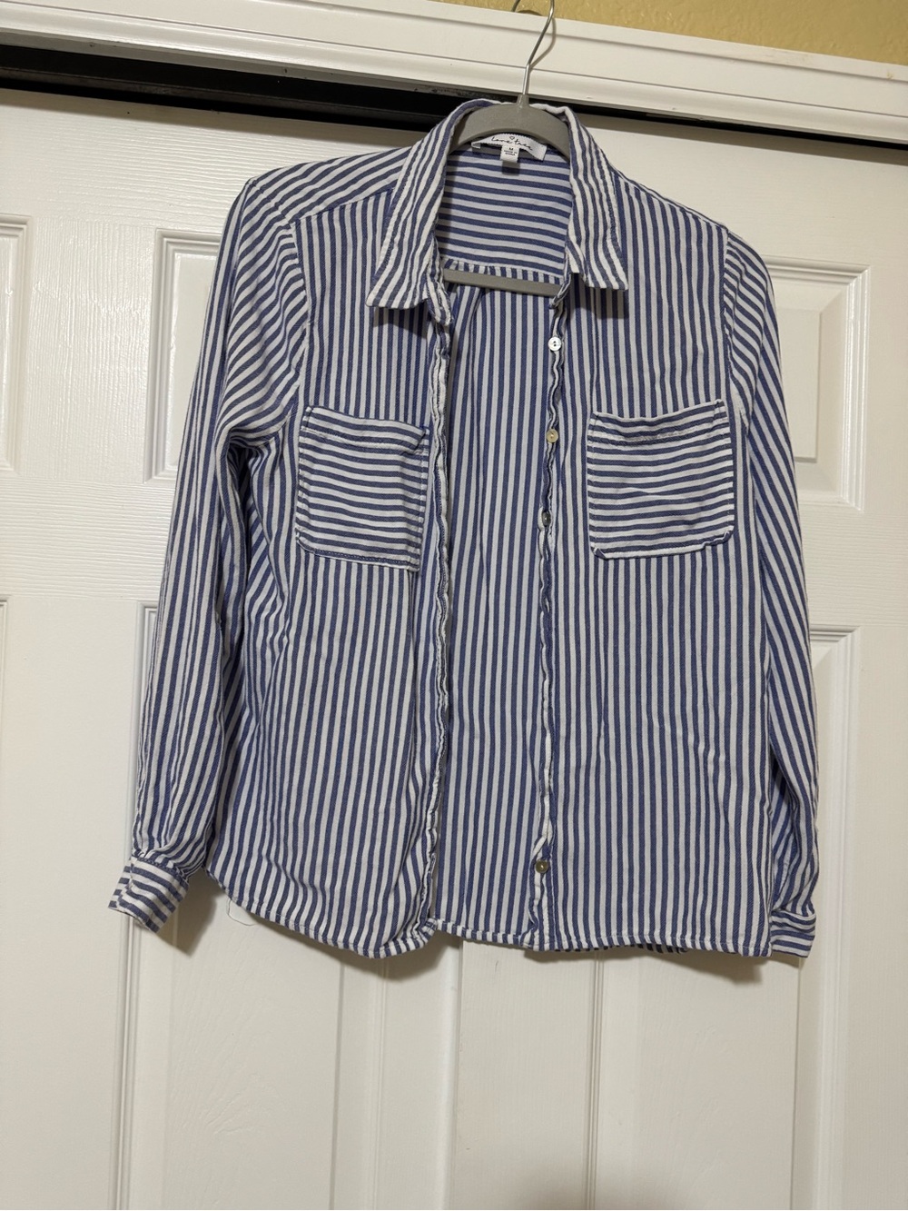 Love tree Striped Blue and White Button-Up Shirt